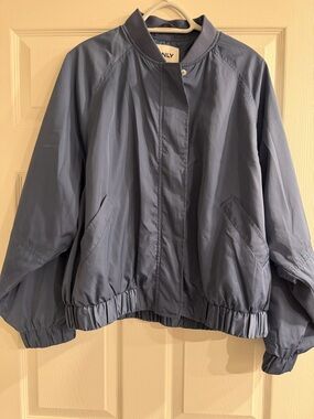 Only Slate Blue Oversized Bomber Jacket